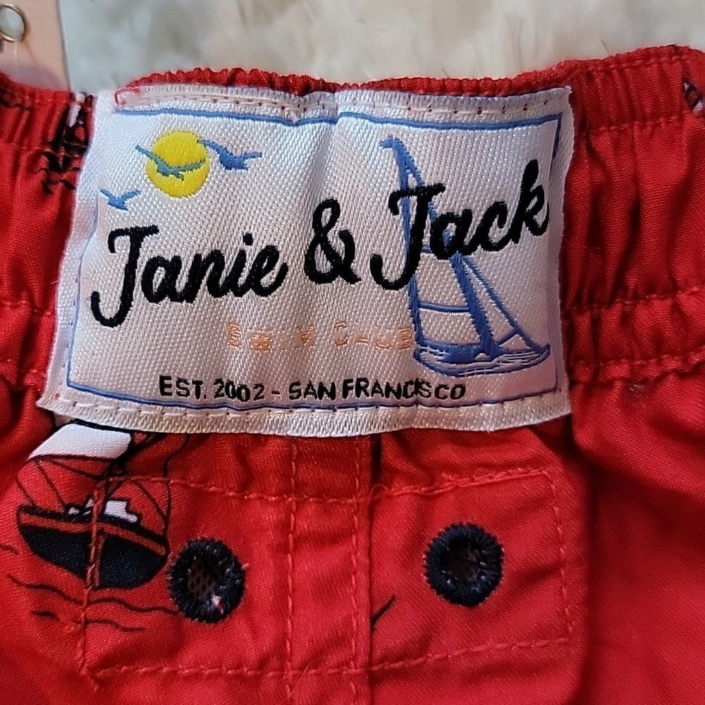 JANIE AND JACK RED SAILBOAT SWIM TRUNKS, SIZE 0-3 MONTHS - NEW! - Picture 7 of 7